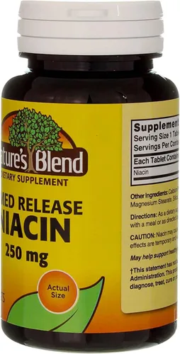 Miniatura 5 de Nature's Blend Niacina Liberación Temporizada 250 mg 250 mg 100 Tabletas