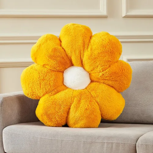 Miniatura 15 de Almohada de 17.7 Pulgadas en Rosa Caliente con Diseño de Margarita, Almohada Decorativa en Forma de Flor, Cojín para Niñas, Adultos, Linda