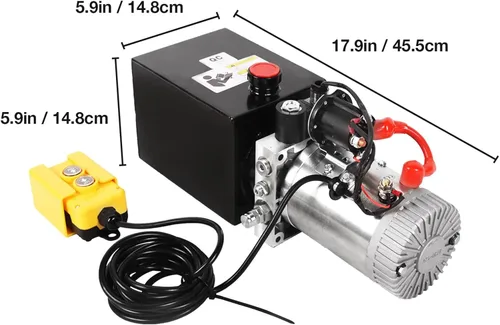 Miniatura 5 de Unidad de Potencia Hidráulica, Bomba de Remolque de Descarga de Acción Única, Bomba Hidráulica de 4 Quart, Depósito de Metal de 3200 PSI, Bomba