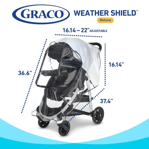 Miniatura 4 de Graco Cobertura Universal Deluxe con Ventana con Cremallera, Protector de Lluvia para Bebé, Tamaño Universal para la mayoría de Carriolas