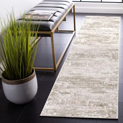 Miniatura 14 de SAFAVIEH Meadow Collection - Alfombra decorativa de 2 x 5 pies, beige y rosa, diseño abstracto moderno, no desprende pelusa y de fácil cuidado