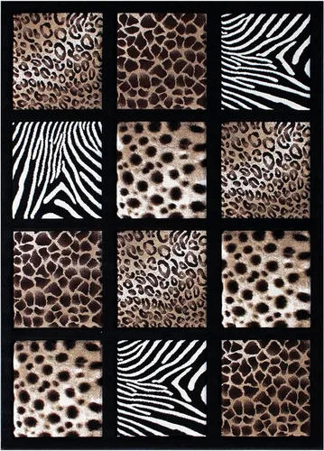 Miniatura 4 de Flash Furniture Menagerie Collection - Alfombra de área con estampado de animales, olefina con diseño de guepardo, leopardo, cebra y jirafa, 5 x 7