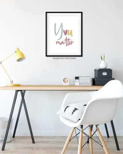Miniatura 8 de Govivo Psicólogo escolar, decoración de oficina de asesoramiento, decoración de pared con texto en inglés "You Matter Mental" (You Matter Mental)