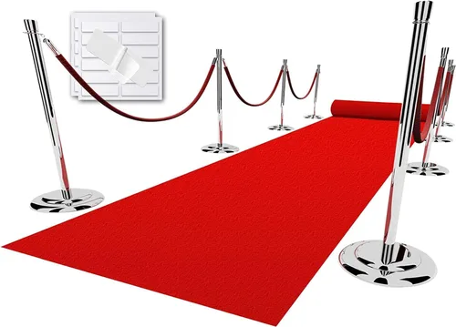 Miniatura 15 de EZLucky Corredor de Alfombra Roja para Fiestas, 2.6 x 15 pies, Tela No Tejida de Fieltro de 130 GSM, Alfombra Roja de Hollywood para Eventos