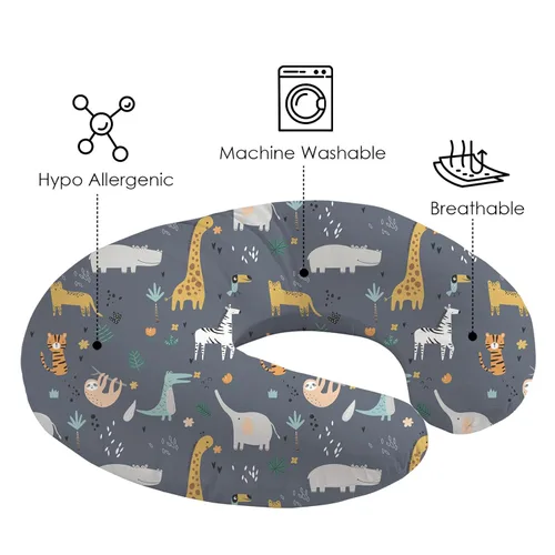 Miniatura 5 de Plushii Almohada de lactancia, almohada de alimentación y posicionador ergonómico, almohada para lactancia materna y funda de almohada transpirable