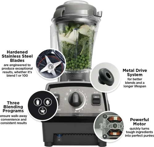 Miniatura 2 de Vitamix Licuadora Propel 510 con libro de cocina Simply Smoothies, 3 programas preestablecidos de mezcla, grado profesional, contenedor de 48 onzas