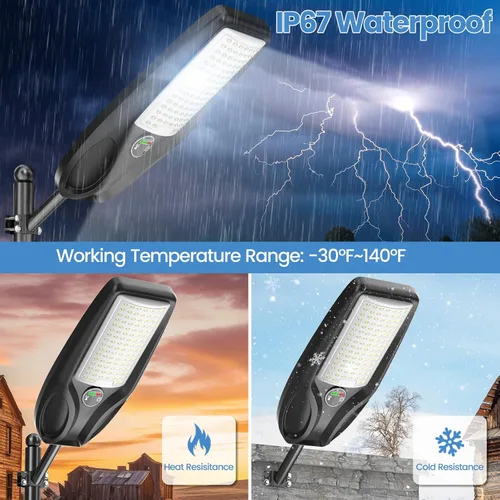 Miniatura 6 de Farolas solares para exteriores, 6000 W, luces solares de estacionamiento de 350000 lúmenes, luz de calle con sensor de movimiento, lámpara LED gran