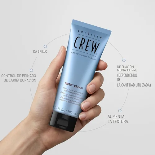 Miniatura 3 de American Crew Crema de Fibra para Hombres, Como Gel para el Cabello con Fijación Media y Brillo Natural, Regalo Pequeño para Él, 3.3 Fl Oz