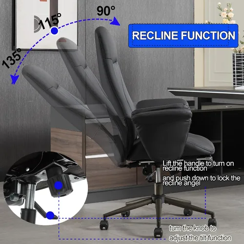 Miniatura 3 de Silla de escritorio de oficina en casa con reposapiés, respaldo alto, silla ergonómica para computadora con soporte lumbar, silla giratoria