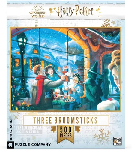 Miniatura 3 de New York Puzzle Company - Harry Potter Three Broomsticks - Rompecabezas de 500 piezas para noches de juego familiares por Mary GrandPré Tres escobas