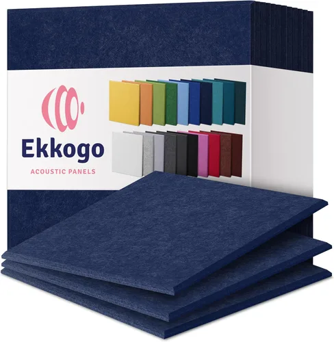 Miniatura 66 de Paneles insonorizantes de alta densidad para pared, forma hexagonal, paquete de 12 unidades de 14" x 12.1" x 0.4", color azul mezclilla Azul denim