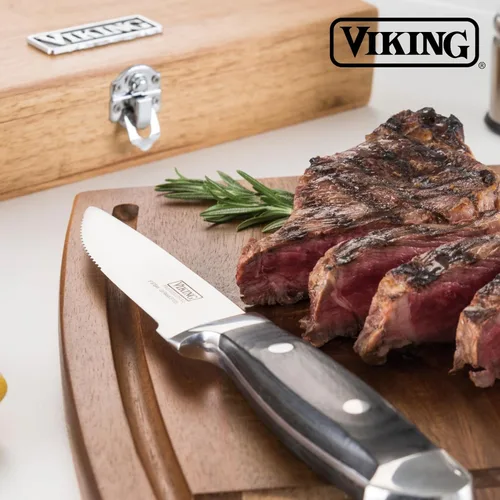Miniatura 6 de Viking Juego de cuchillos para carne de 6 piezas con caja Negro