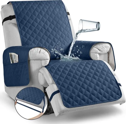 Miniatura 16 de TAOCOCO - Funda antideslizante para silla reclinable, funda para sofá, funda para silla reclinable pequeña con correas elásticas, protector