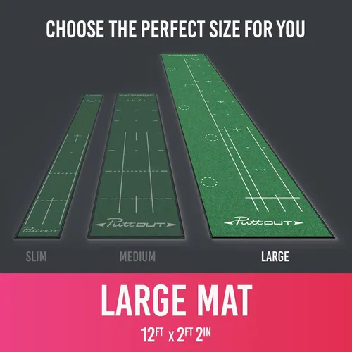 Miniatura 10 de PuttOut Alfombrilla grande para golf (144.5 x 26.4 in)