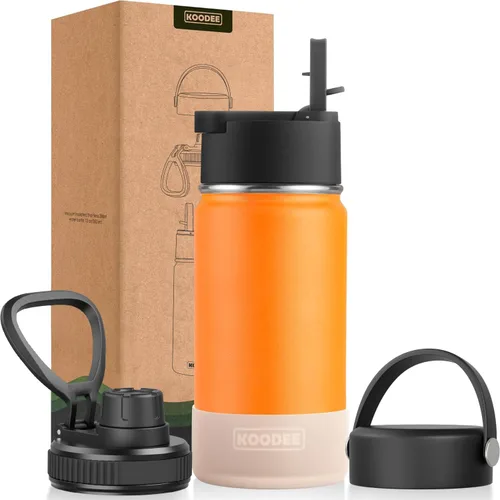 Miniatura 161 de koodee Insulated Water Bottle, 32 oz Stainless Steel Double Wall Vacuum Wide Mouth Sport Bottle with Leakproof Spout Lid (Navy)