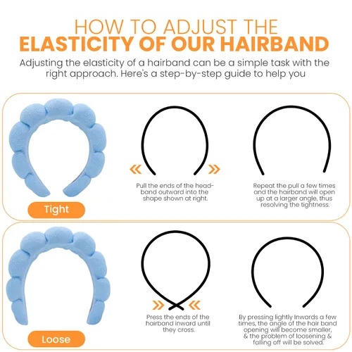 Miniatura 3 de Diadema de spa para lavar la cara, 3 piezas, maquillaje, facial y cuidado de la piel. Banda para la cabeza para el cuidado de la piel de burbujas.