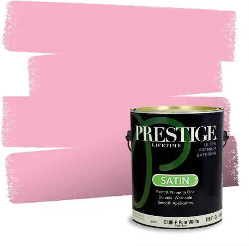 Miniatura 738 de Prestige Paints Pintura exterior e imprimación en uno, 1 galón, plano, coincidencia comparable de Valspar* Amber Rose*