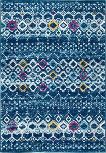 Miniatura 67 de SAFAVIEH Amsterdam Collection Alfombra Decorativa - 2.3 pies x 4 pies, Negro & Multi, Diseño Marroquí Bohemio, Sin Desprendimiento y Fácil Cuidado