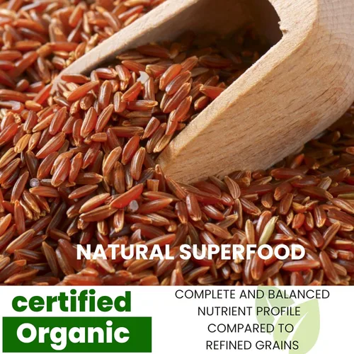 Miniatura 3 de Arroz orgánico de jazmín rojo tailandés, sin gluten, sin conservantes, lote pequeño cultivado en Tailandia, 2 libras