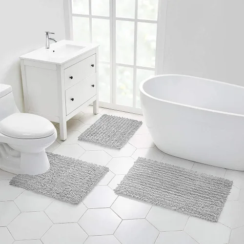 Miniatura 275 de Walensee Alfombra de baño antideslizante (24x17 pulgadas, rosa polvoriento) absorbente de agua, súper suave, lanuda de felpilla, lavable a máquina