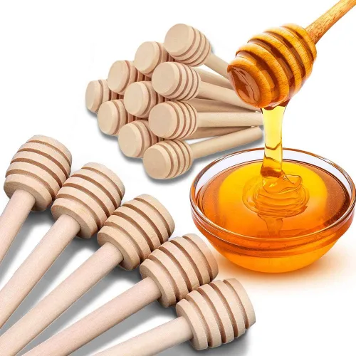 Paquete de 50 mini palitos de madera para miel de 3 pulgadas, envueltos individualmente, perfectos para bodas, fiestas de fiestas, cuchara en tarro