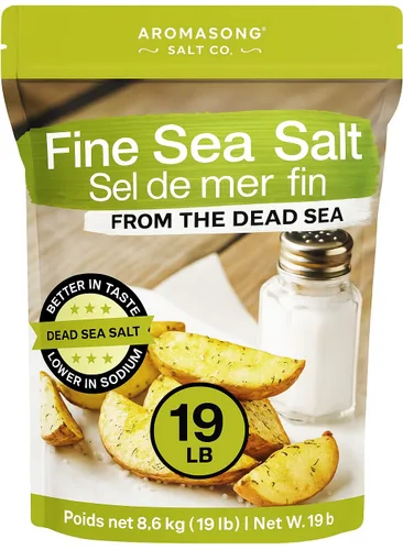 Miniatura 10 de Aromasong Sal marina 100% natural del mar muerto, sal de mesa de grano fino, 13 onzas. Salero de sal, 100% pura y natural, sin refinar, sin gluten