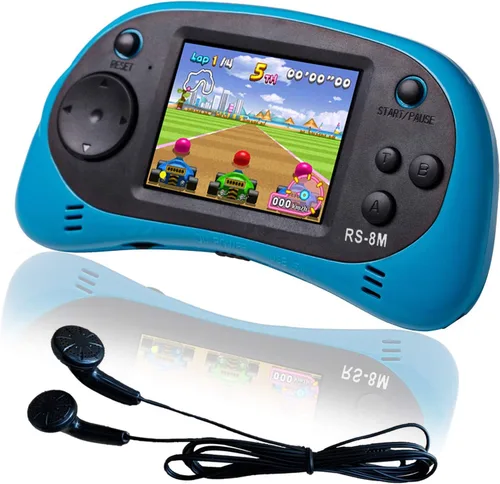 EASEGMER Juegos electrónicos portátiles de 16 bits para niños con 220 juegos HD incorporados, reproductor de juegos portátil de 2.5 pulgadas con
