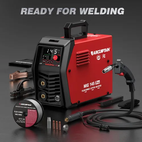 Miniatura 9 de ARCCAPTAIN iControl MIG145 Pro 145A Soldador MIG con núcleo de flujo 120V Máquina de soldadura sin gas Soldador MIG con núcleo de flujo MIG/MMA