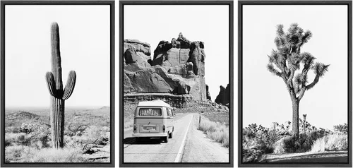 Miniatura 56 de NWT Juego de Arte de Pared de Lienzo Enmarcado Bosque Blanco y Negro Reflejo de Lago Paisaje Naturaleza Vida Silvestre Arte de Fotografía Rústico
