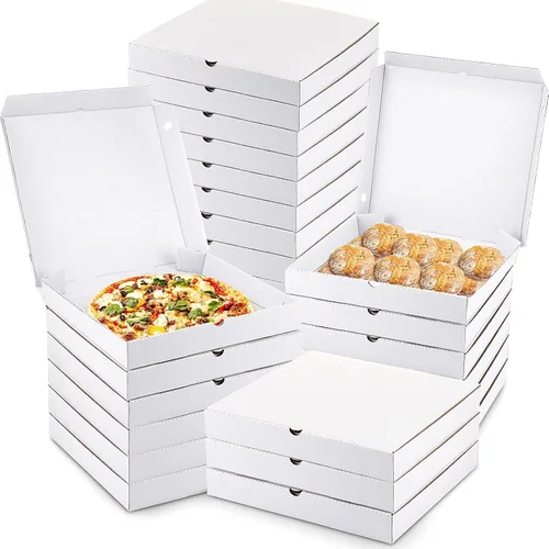 Miniatura 8 de PerKoop 100 cajas de pizza de 12 x 12 pulgadas a granel de cartón vacío de 12 pulgadas, caja de pizza cuadrada reutilizable para comida para llevar