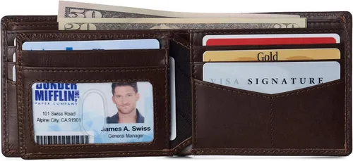 Miniatura 2 de Alpine Swiss Nolan - Cartera plegable para hombre con protección RFID, de piel auténtica, viene en una caja de regalo