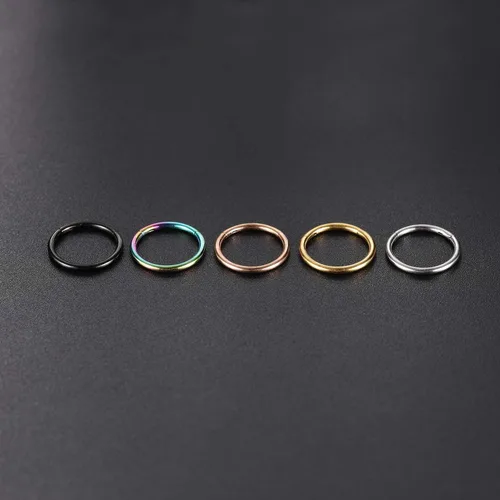 Miniatura 4 de PEAKLINK - Piercing de aro para la nariz de 20 g, 18 g, 16 g, 14 g, 12 g, 10 g, 8 g, de acero inoxidable con bisagras, segmento sin uniones