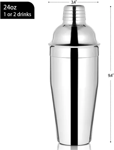 Miniatura 3 de Etens Coctelera de bar, mezclador de bebidas de Martini de 24 onzas con colador integrado para barman – Coctelera de acero inoxidable para bebidas