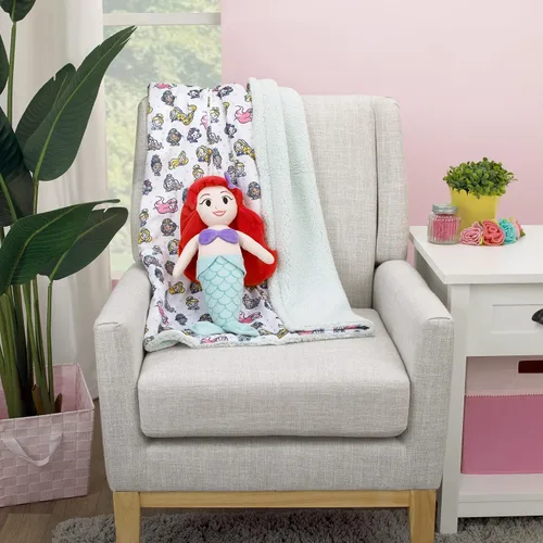 Miniatura 4 de Disney Ariel - Princesa de felpa súper suave roja, lavanda y aguamarina