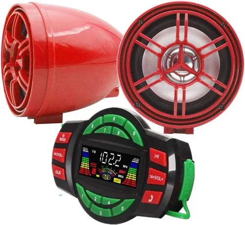 XYC Amplificador Bluetooth de 12 V UTV ATV Sistema de sonido Altavoces manos libres FM Sistema de audio USB Estéreo de 3.5 pulgadas Altavoces de 12
