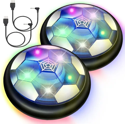 JRD&BS WINL Pelota de fútbol voladora recargable con luces LED y amortiguación de espuma para niños y niñas, juego de fútbol de aire interior para