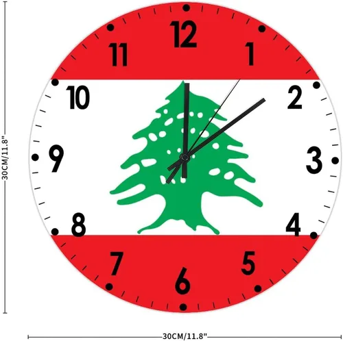 Miniatura 142 de Cheyan Reloj de pared con bandera de Canadá de 12 pulgadas, silencioso, sin tictac, de PVC, funciona con pilas, reloj redondo decorativo, regalo