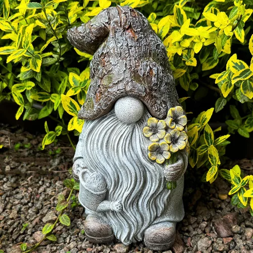 Miniatura 8 de Mood Lab Gnomo de jardín – Figura de gnomo de llave – Estatua de césped de 9.25 pulgadas – para decoración al aire libre o de la casa