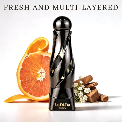 Miniatura 3 de A CENTER La Di Da Men Colonia 3.4 fl oz Fresh Spicy Gourmand Eau de Parfum bergamota, vainilla y ámbar aroma, regalo para él