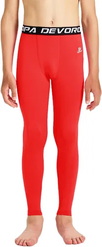 Miniatura 2 de DEVOROPA Leggings de compresión para niños y jóvenes, mallas deportivas con forro polar térmico