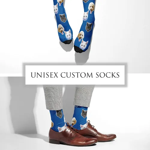 Miniatura 179 de Artsadd Calcetines personalizados para mujeres y hombres, amantes de los perros y gatos, regalos divertidos unisex personalizados