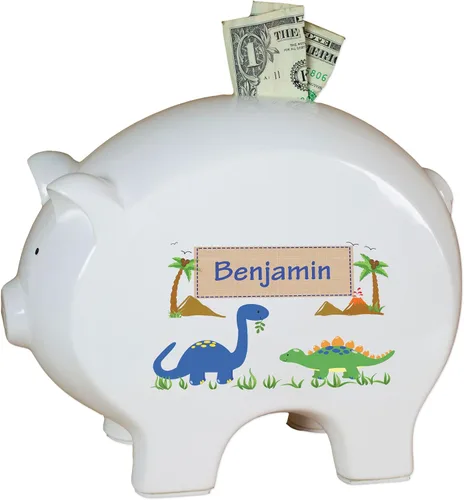 Miniatura 2 de Alcancía personalizada para niños (dinosaurio)