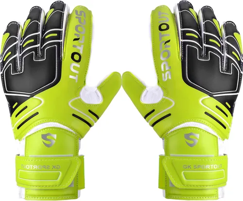 Miniatura 17 de Sportout Guantes de portero para jóvenes y adultos, agarre fuerte para las paradas más difíciles, con protección en los dedos y látex de 4+3MM