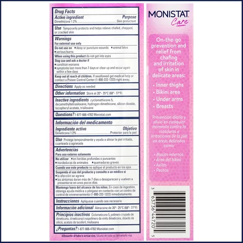 Miniatura 2 de Monistat Gel en polvo para aliviar rozaduras, protección antirozaduras, gel de rozaduras sin fragancia, 1.5 onzas, 1 paquete
