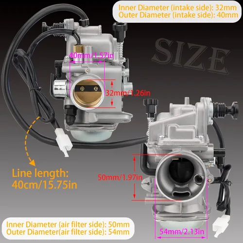 Miniatura 4 de Carburador TRX350 para Honda Rancher 350 TRX350TM TRX350TE 350ES 350FE 350FMTE 2000-2006 4 tiempos ATV Nuevo carburador con filtro de aire y filtro