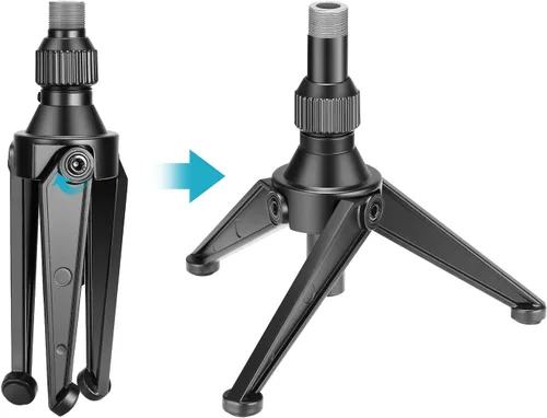 Miniatura 6 de Neewer Mini trípode plegable de hierro para micrófono, altura ajustable de 4.9 a 7.5 pulgadas/4.9-7.5 in para conferencias, podcasts, chat en línea
