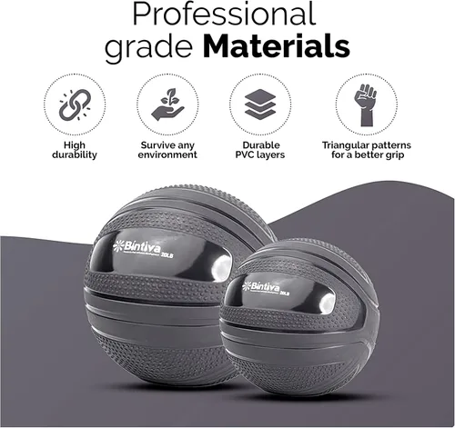Miniatura 7 de bintiva Pelota de Golpe sin Rebote - Bola Pesada para Ejercicio con Peso para Rutinas de Entrenamiento y Fitness - Bola de Peso Muerto Medicinal