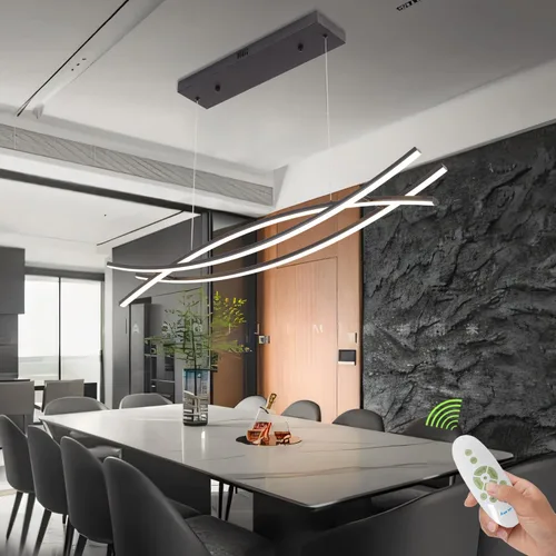 Miniatura 14 de Lámpara Colgante Moderna - Candelabro LED Dorado para Comedor con Giro Creativo en Forma de Serpiente - Iluminación LED Galvanizada en Oro para Isla