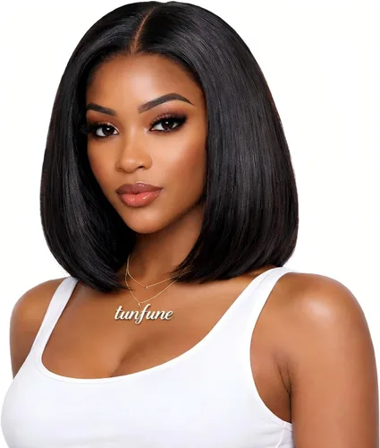 Miniatura 38 de Peluca de cabello humano estilo Bob, densidad del 220 %, pelucas de encaje frontal HD de 13 x 6 pulgadas, predepiladas, encaje transparente HD, sin