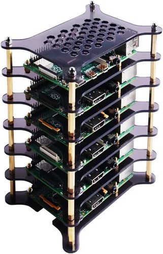 Miniatura 7 de GeeekPi Estuche de 6 capas con disipadores de calor apilable para Raspberry Pi 4/3/2 Modelo B, Raspberry Pi 3 Modelo B+ (marrón)
